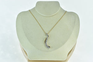 14K 0.75 Ctw Graduated Wavy Vintage Statement Pendant Yellow Gold