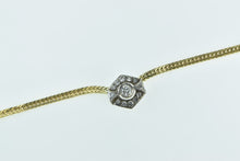 Load image into Gallery viewer, 14K 0.45 Ctw Art Deco Diamond Flat Foxtail Link Necklace 16.5&quot; Yellow Gold