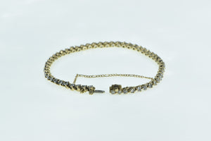 14K 3.24 Ctw Vintage Diamond Classic Tennis Bracelet 7" Yellow Gold