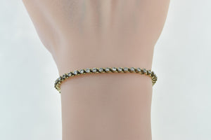 14K 3.24 Ctw Vintage Diamond Classic Tennis Bracelet 7" Yellow Gold