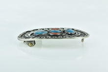 Load image into Gallery viewer, Silver Southwestern Coral Turquoise Ornate Belt Buckle