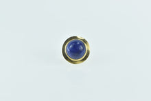 Load image into Gallery viewer, 14K Vintage Round Lapis Lazuli Cabochon Stud Earring Yellow Gold