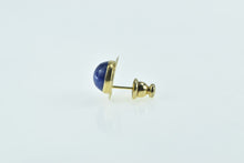 Load image into Gallery viewer, 14K Vintage Round Lapis Lazuli Cabochon Stud Earring Yellow Gold