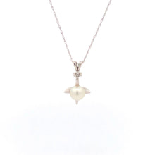 Load image into Gallery viewer, 14K 1950&#39;s Pearl Diamond Accent Vintage Pendant White Gold