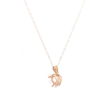 Load image into Gallery viewer, 14K Round CZ Solitaire Vintage Simple Classic Pendant Yellow Gold