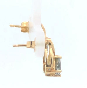 10K Trillion Mystic Topaz Diamond Stud Earrings Yellow Gold