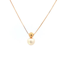 Load image into Gallery viewer, 18K 9.25mm Pearl Vintage Box Link Chain Necklace 15.75&quot; Yellow Gold