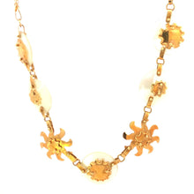 Load image into Gallery viewer, 18K Mother of Pearl Sun Vintage Emanuele Figliuzzi Necklace 16&quot; Yellow Gold