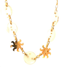 Load image into Gallery viewer, 18K Mother of Pearl Sun Vintage Emanuele Figliuzzi Necklace 16&quot; Yellow Gold