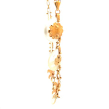 Load image into Gallery viewer, 18K Mother of Pearl Sun Vintage Emanuele Figliuzzi Necklace 16&quot; Yellow Gold