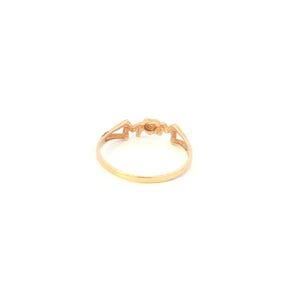 10K Diamond Mom Mother's Day Love Heart Ring Yellow Gold