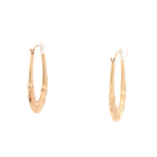 Load image into Gallery viewer, 10K Puffy Heart Swirl Oval Statement Hoop Earrings Yellow Gold