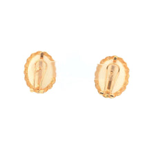 Load image into Gallery viewer, 14K Oval Natural Opal Ornate Scalloped Earrings Yellow Gold