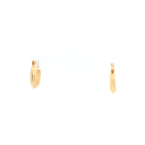 10K 12.8mm Graduated Squared Vintage Hoop Earrings Yellow Gold