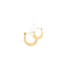Load image into Gallery viewer, 10K 12.8mm Graduated Squared Vintage Hoop Earrings Yellow Gold