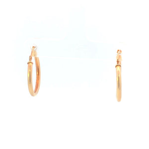 10K 19.4mm Vintage Round Classic Hoop Earrings Yellow Gold