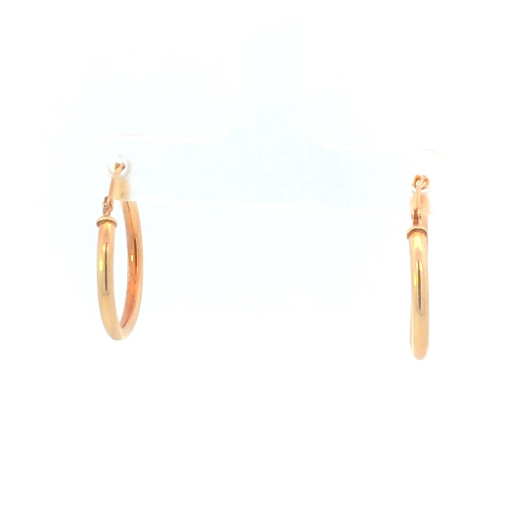 10K 19.4mm Vintage Round Classic Hoop Earrings Yellow Gold