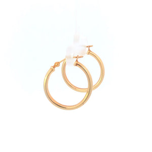 10K 19.4mm Vintage Round Classic Hoop Earrings Yellow Gold