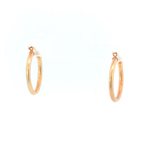 10K 19.4mm Vintage Round Classic Hoop Earrings Yellow Gold