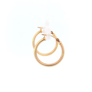 10K 19.4mm Vintage Round Classic Hoop Earrings Yellow Gold