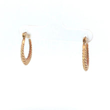 Load image into Gallery viewer, 10K 19.8mm Puffy Twist Vintage Oval Hoop Earrings Yellow Gold