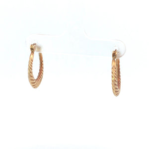 10K 19.8mm Puffy Twist Vintage Oval Hoop Earrings Yellow Gold