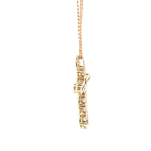 Load image into Gallery viewer, 10K 0.75 Ctw Diamond Cluster Vintage Cross Pendant Yellow Gold