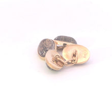 Load image into Gallery viewer, 8K Victorian Oval Rutilated Quartz Cabochon Cuff Links Yellow Gold