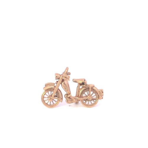 8K 3D Articulated Motorbike Motorcycle Bike Charm/Pendant Yellow Gold