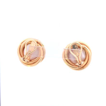 Load image into Gallery viewer, 14K Vintage Mabe Pearl Twist French Clip Earrings Yellow Gold