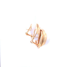 Load image into Gallery viewer, 14K Vintage Mabe Pearl Twist French Clip Earrings Yellow Gold