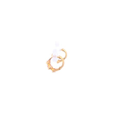 Load image into Gallery viewer, 14K Round CZ Huggies Baby 9.2mm Hoop Earrings Yellow Gold