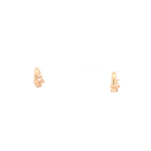 Load image into Gallery viewer, 14K Round CZ Huggies Baby 9.2mm Hoop Earrings Yellow Gold