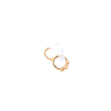 Load image into Gallery viewer, 14K Round CZ Huggies Baby 9.2mm Hoop Earrings Yellow Gold