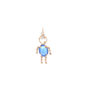 14K September Birthstone Baby Vintage CZ Charm/Pendant Yellow Gold
