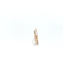 Load image into Gallery viewer, 10K Vintage Pearl CZ Classic Swirl Statement Pendant Yellow Gold