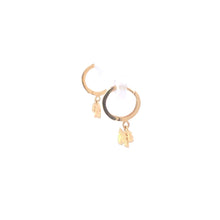 Load image into Gallery viewer, 14K Diamond Collar Puppy Dog Huggies Hoop Earrings Yellow Gold