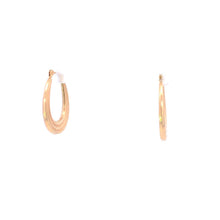 Load image into Gallery viewer, 14K 21mm Vintage Grooved Puffy Oval Hoop Earrings Yellow Gold