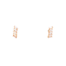 Load image into Gallery viewer, 14K Marquise Five Stone Vintage Curved Stud Earrings Yellow Gold