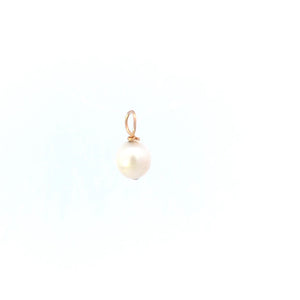 14K 6.2mm Vintage Classic Pearl Simple Charm/Pendant Yellow Gold