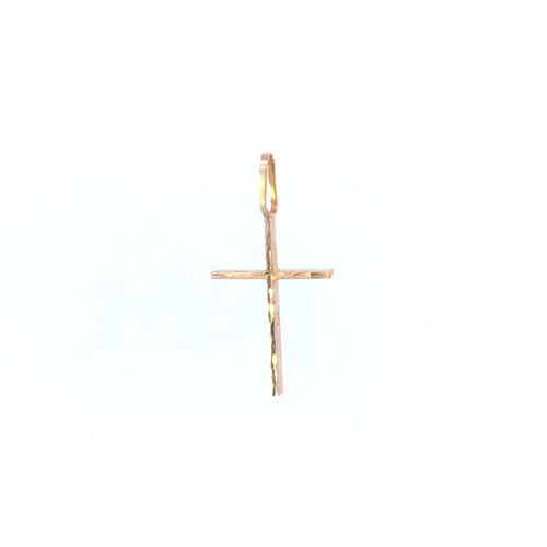 10K Diamond Cut Cross Christian Faith Symbol Pendant Yellow Gold