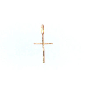 10K Diamond Cut Cross Christian Faith Symbol Pendant Yellow Gold