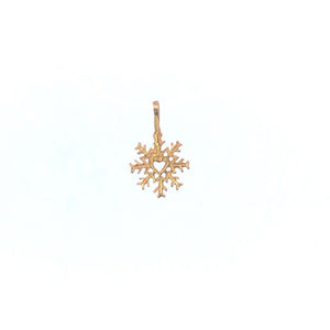 14K Snow Flake Winter Holiday Season Charm/Pendant Yellow Gold