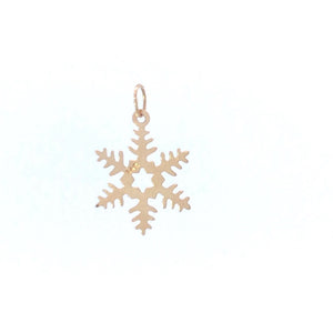 14K Snowflake Vintage Winter Holiday Season Charm/Pendant Yellow Gold