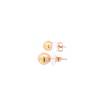 Load image into Gallery viewer, 14K 6.8mm Round Vintage Ball Sphere Stud Earrings Yellow Gold