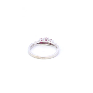 14K Ruby Diamond Promise Engagement Ring White Gold