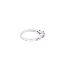 Load image into Gallery viewer, 14K Ruby Diamond Promise Engagement Ring White Gold