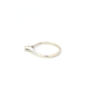 10K Diamond Solitaire Classic Promise Simple Ring White Gold
