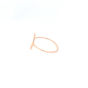 10K Oval Geometric Statement Fashion Ring Rose Gold