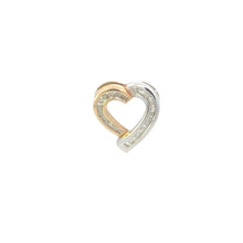 Load image into Gallery viewer, 10K Baguette Diamond Curvy Heart Love Pendant Yellow Gold